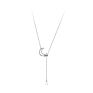 Ss-D8272 Y Shaped Star and Moon Choker Necklace Women Adjustable Moon Cut Cchain Necklace 925 Sterling Silver Star Necklace