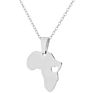 Stainless Steel Africa Map Necklace Hollow Geometric Heart Pendant Clavicle Chain