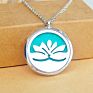 Stainless Steel Alloy Aromatherapy Perfume Essential Oil Diffuser Jewelry Hollow Lotus Pendant Photo Locket Necklace