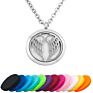 Stainless Steel Angel Wing Locket Pendant Aromatherapy Essential Oil Diffuser Necklace Jewelry