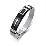 Stainless Steel Cross Christian Mesh Bracelet Men