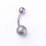 Stainless Steel Dull Polish Ball Belly Ring Silver Rose Gold Allergy Free Navel Bell Button Rings for Women Jewelry