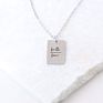 Stainless Steel Engraving Motivation Quote Inspire Jewelry Faith over Fear Rectangle Pendant Necklace