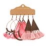 Stainless Steel Ethnic Earrings Woman Colorful Retro Tassel Pendant Earrings Bohemian Jewelry Earrings