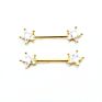 Stainless Steel Nipple Barbell Rings with Clear Star Cz Nipple Piercing Jewelry