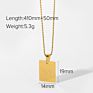 Stainless Steel Non Tarnish Inspirational Message Words Engraved Square Pendant Necklace