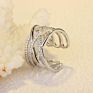 Sterling Silver Ring 925 Adjustable Double Layer Band Ring