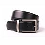 Stock Men's Black Brown Double Side Reversible Rotated Buckle Genuine Leather Men Dress Reversible Belt for Men