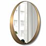 Stockholm Minimalist Metal Frame Hotel Home Bathroom round Wall Decorative Mirror with Storage Shelf