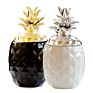 Storage Jar with Lid Design Ceramic Gloden Pineapple 3D Box Kitchen Storage Bottles & Jars Cover Customized Logo Support