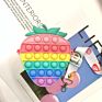 Strawberry Bag Purse Handbags Push Pop Bubble Toy Fidget Silicone Crossbody Sensory Toys Messenger Bag