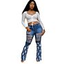 Stretch Frayed Women's Jeans Trousers Women Ripped Jeans Pants Flared Bootcut Jeans for Woman
