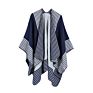 Stripe Printing Design Acrylic Poncho Cloak Thick Warm Multicolor Poncho Shawls for Women Wool Spinning Shawl
