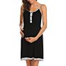 Stunning Maternity Mom Sleeveless Knee Length Button Empire Waist Spaghetti Strap Front Feeding Sleepwear Dress