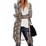 Style Fall Casual Leopard Knit Maxi Long Cardigan for Woman