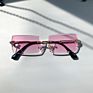 Style Small Square Rectangle Rimless Sunglasses Sun Glasses Shades Sales