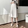 Style Women Long Dress Skirt Slender Soild Color High Waist A-Line Gril Skirt