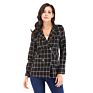 Stylish Ladies Office Wear Lone Sleeve Plaid Jacket Blazer Women