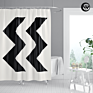 Sublimation Geometry Pattern Bathroom Shower Curtain, Washable 100% Polyester White Bathroom Curtains/
