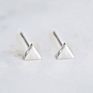 Teen Girls Minimalist Simple Style Triangle Shape Geometric Small 14K Gold Stud Earring Stainless Steel