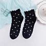 Thin Cotton Love Heart Teen Women Ruffle Socks Women Socks Low Ankle Black