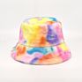 Tie-Dye Fisherman Hat Women Warm Basin Hat Popular Thick Plush Hat Men