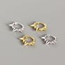 Tiny Gold Plated Hoop 925 Silver Jewelry Women Mens Punk Triangle Geometric Rivet Spike Earrings