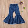 Toddler Baby Girl Flared Jeans Blue Bell-Bottom High-Waist Basic Denim Pants Spring Fall Outfit for 2-7 Years Old