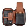 Travel Cigar Case Genuine Leather Cigar Pouch Box for 5-6 Cigars