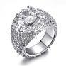 Trend Brass Diamond Bling Gold Plated Iced Out Cubic Zircon Brass Cuban Link Chain Gold Plated Finger Bling Ring