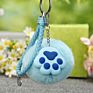 Valentine Gifts Cartoon Kitty Cat Paw Pompom Key Chain Pendant Lanyard Plush Keychain for Girl for Handbag Girly Accessories