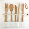 Vbatty Disposable Tableware Set Reusable Cutlery Biodegradable Flatware Eco-Friendly Bamboo Dinnerware for Travel Use