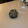 Vintage Brooch Sense Green Diamond Crystal Flower Leaves Brooch Designer Jewelry
