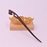 Vintage Retro Chinese Black Wooden Sandalwood Carved Long Horn Fork Pen Hairpin Wood Chopsticks Hair Sticks Pins Picks for Women