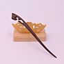 Vintage Retro Chinese Black Wooden Sandalwood Carved Long Horn Fork Pen Hairpin Wood Chopsticks Hair Sticks Pins Picks for Women