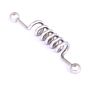 Vriua Silver Stainless Steel Wavy Barbell Long Earrings Industrial Straight Barbell Body Piercing Jewelry