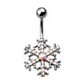 Vriua Snowflake Pendant Stainless Steel Belly Button Piercing Body Jewelry for Women Girls Ombligo Navel Puncture