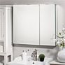 Wall Mounted Aluminum Bathroom Medicine Mirror Cabinet with 2 Doors