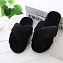 Warm Faux Fur Woman Slippers Ladies Cross Soft Plush Female Open Toe Furry Slipper