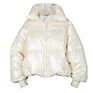 Warm Lightweight Recycle Lining Casual Style Zip up Front Oversize Puffer Jacket Shiny Puffer Coat Woman