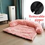 Washable Rug Warm Cat Bed Mat for Couches Car Floor Protector Removable Faux Fur Pet Dog Mat Sofa Dog Bed Soft Pad Blanket