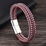 Waterproof Multilayer Mesh Steel Wire Blue Red White Wrap Bracelet Bangle