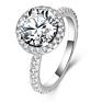 Wedding Engagement Jewelry 925 Sterling Silver White Gold Cubic Zirconia Ring