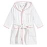 White Personalised Blue Trim Gingham Robe Robe Kids Terry Towelling Robes