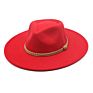 Wide Brim Fall Color Wool Felt Fedora Hats Cotton Polyester Dark Color Solid Plain Jazz Hat 9Cm 9.5Cm Brim