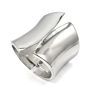 Wide Large Stainless Steel Metal Jewelry Silver Plated Big Cuff Bangle Bracelet Punk Simple Bangles for Women
