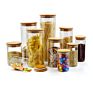 Wide Mouth round High Borosilicate Bamboo Glass Jar Artight Kitchen Food Spice Glass Storage Jar and Containers with Bamboo Lid