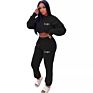 Women Clothes Sport Wear 2 Piece Set Loose Tracksuit Casual Long Sleeve Crop Top Hoodie Sweatshirt Sweat Sets