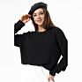 Women Color Block French Terry Polyester Crewneck Fall Clothing Sweater Shirt Pullover Sweatshirt for Women