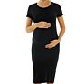Women Everyday Regular Spandex Crew-Neck Short Sleeves Seamless Maternity Sleepwear Casual Dress Pregnant Maternity Dresses